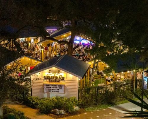 Sugarshack Downtown in Bonita Springs at night.